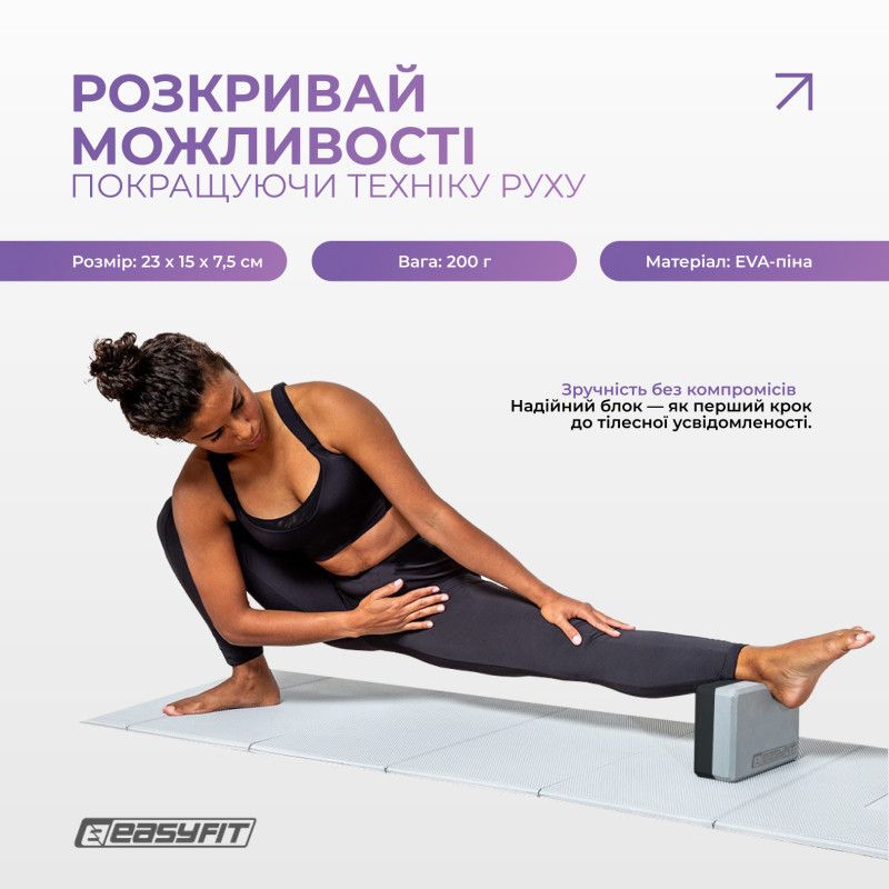 Блок для йоги EasyFit Polarity рadma (Кубик для фітнесу)  фото 2