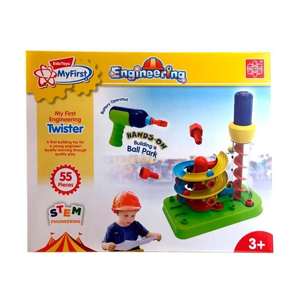 Набор для сборки Edu-Toys Горка-спираль с инструментами 55 деталей  фото 2