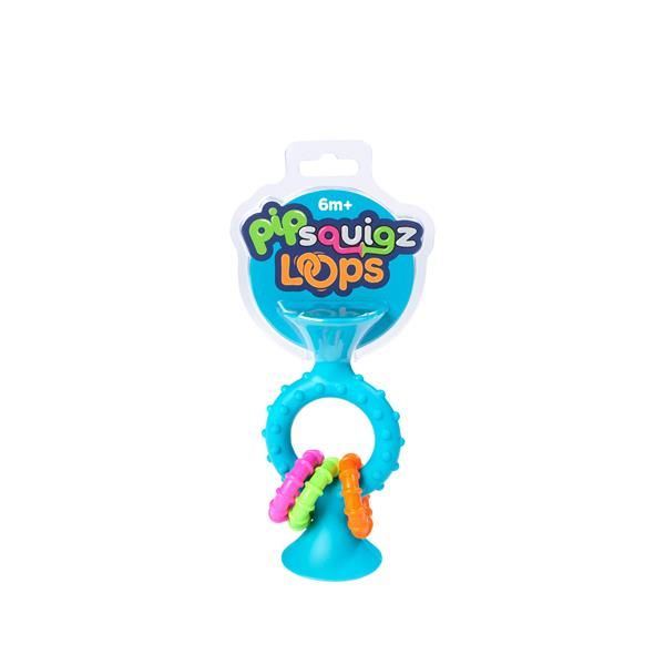 Прорезыватель-погремушка на присосках Fat Brain Toys pipSquigz Loops, бирюзовый  фото 2
