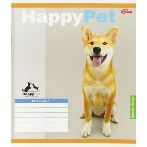 Тетрадь ЦВЕТНАЯ на 18 листов КЛЕТКА "HAPPY PET" (20 ШТ)  фото 2