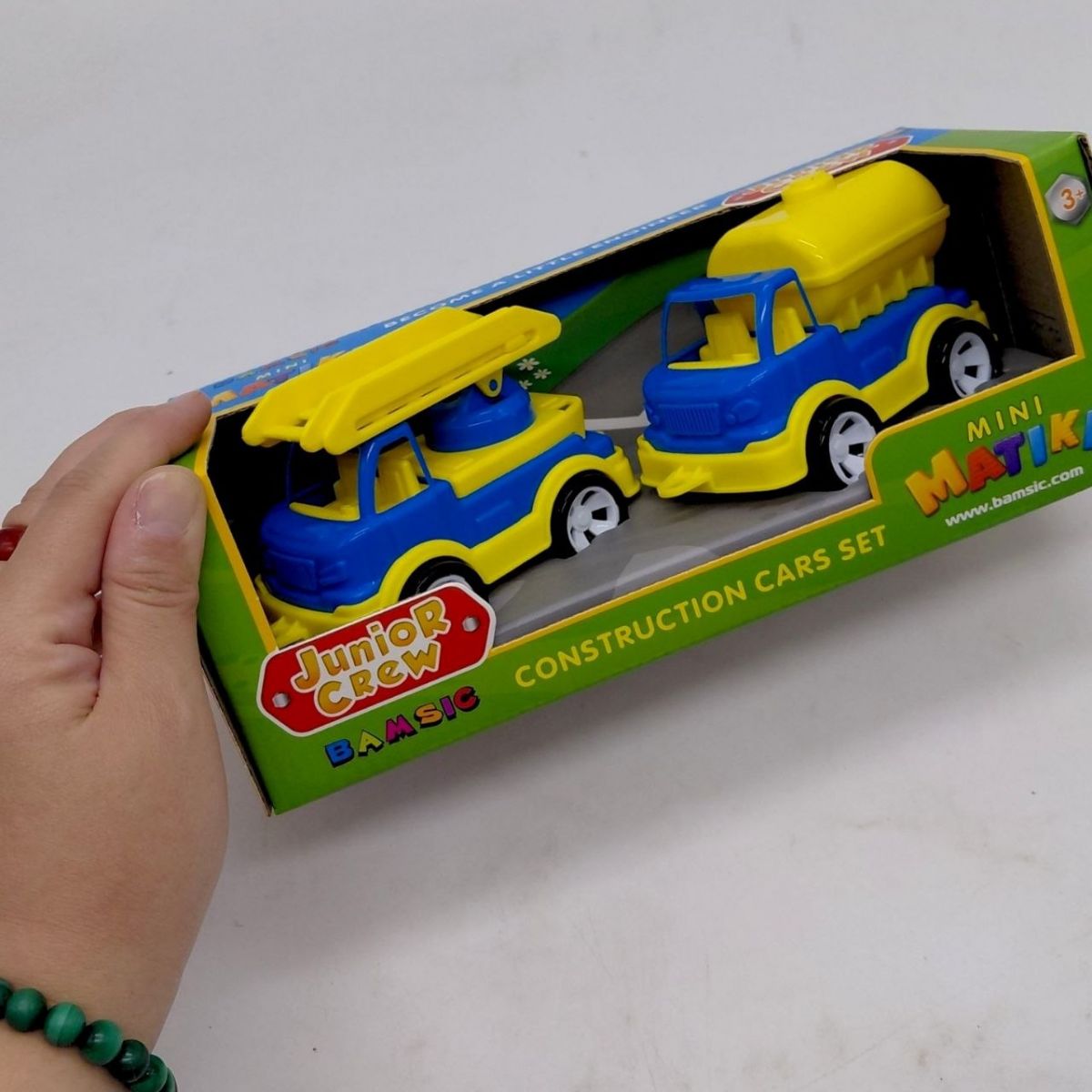 Mini Matiki коробка 2(пожежна, водовоз) Набір дитячий BAMSIC (ЧЕРВОНО-ЗЕЛЕНИЙ)  фото 2