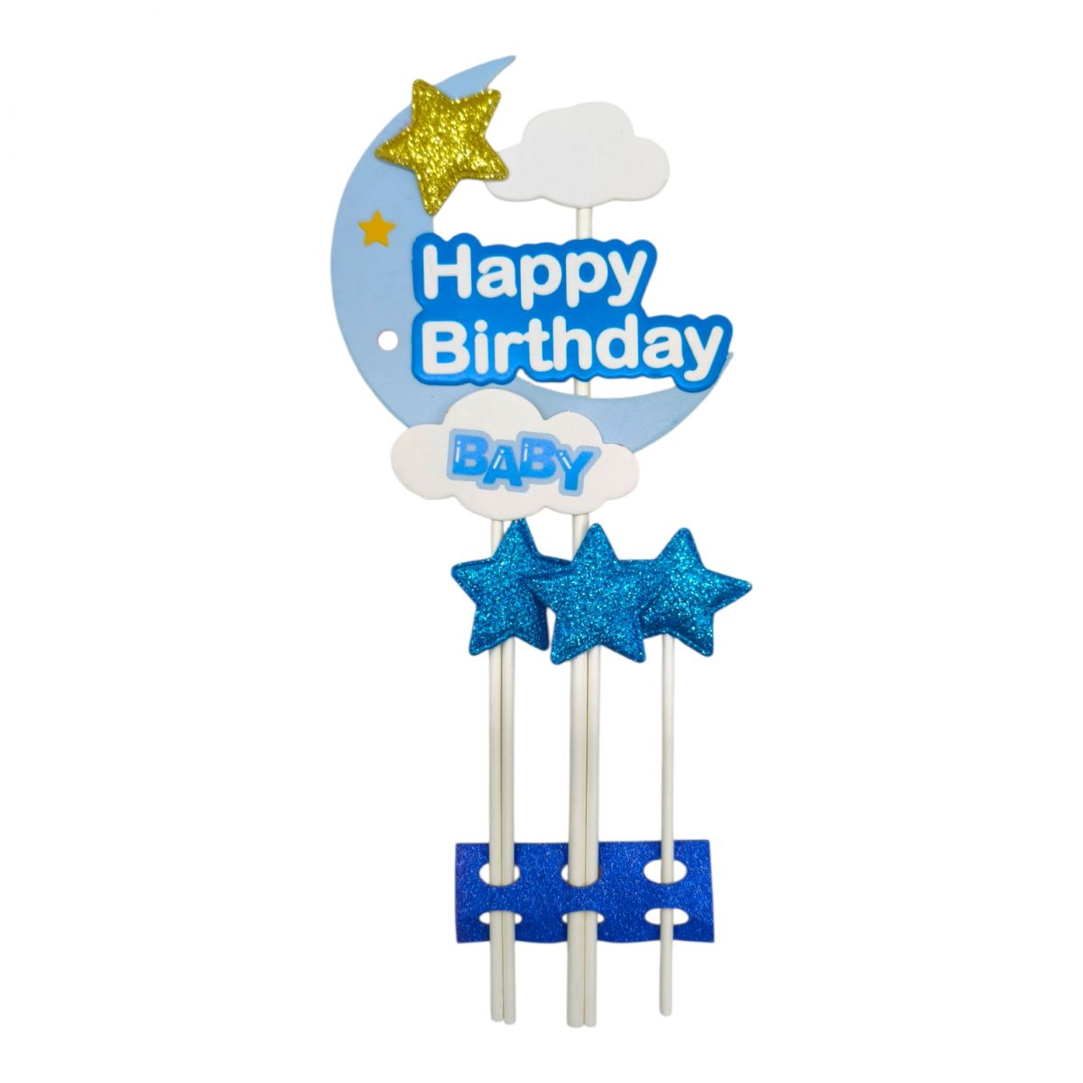 Топпер на торт "Happy Birthday: Місяць" (РОЖЕВИЙ)  фото 2