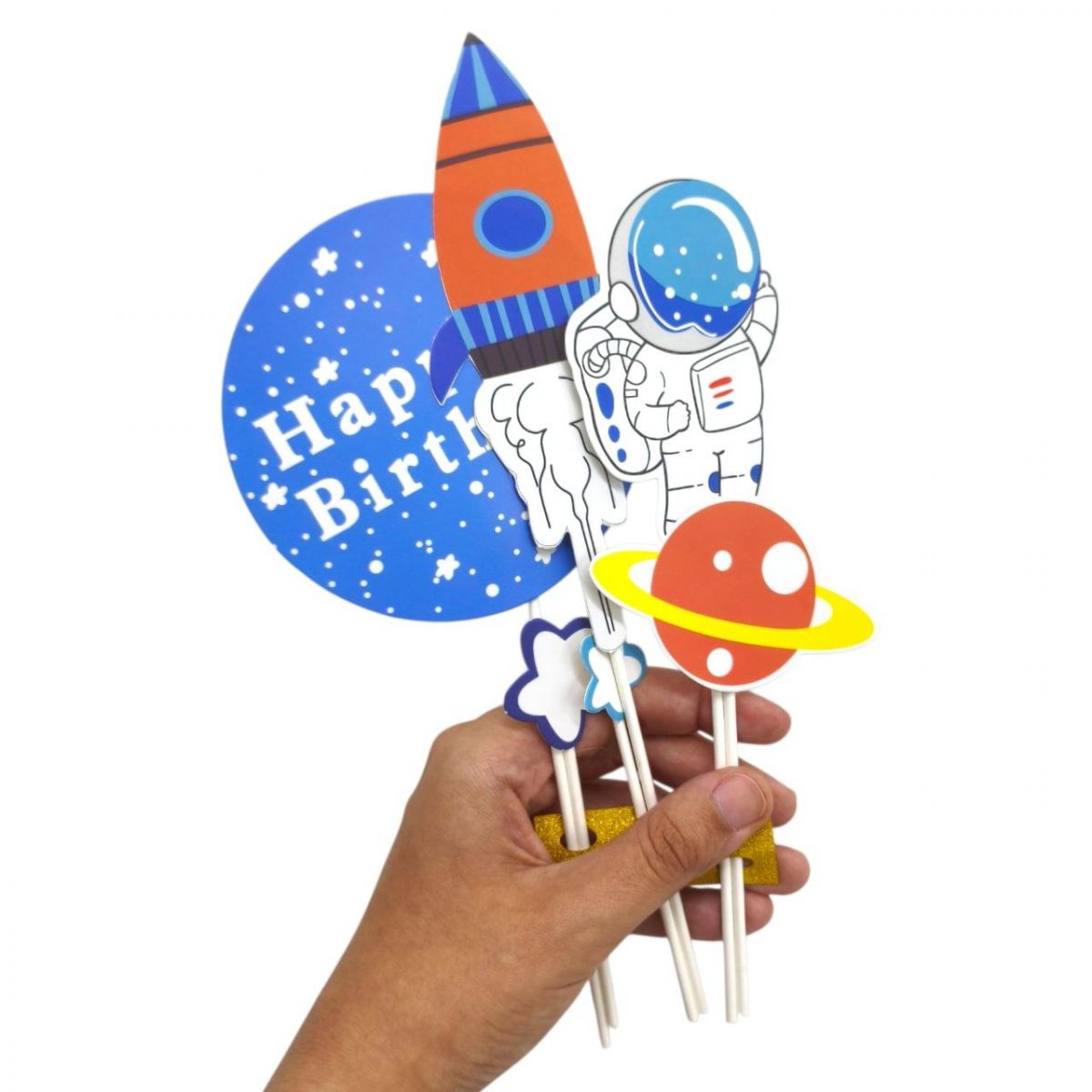 Топпер на торт дитячий  "Happy Birthday" - КОСМОС  фото 2