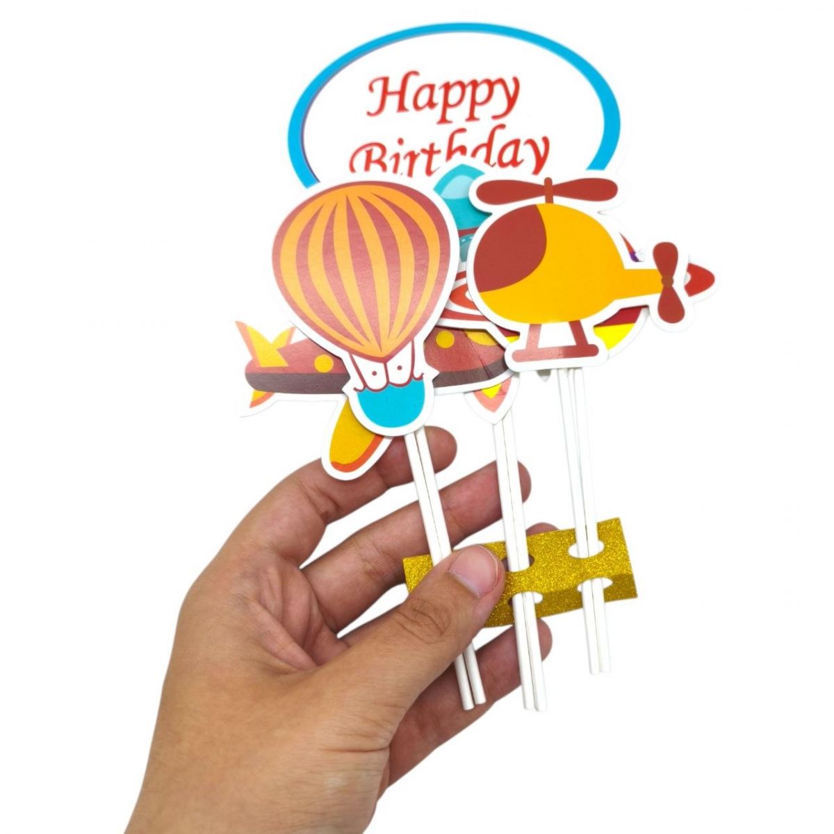 Топпер на торт дитячий  "Happy Birthday" - ЛІТАКИ  фото 2