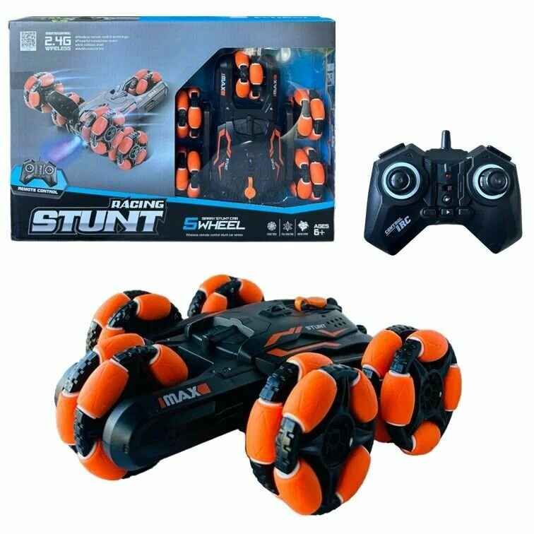 Трюкач "RACING STUNT" на радіо-керуванні, 5 коліс, акум. USB. світ. дим. дрифт. (ПОМАРАНЧЕВИЙ)  фото 2