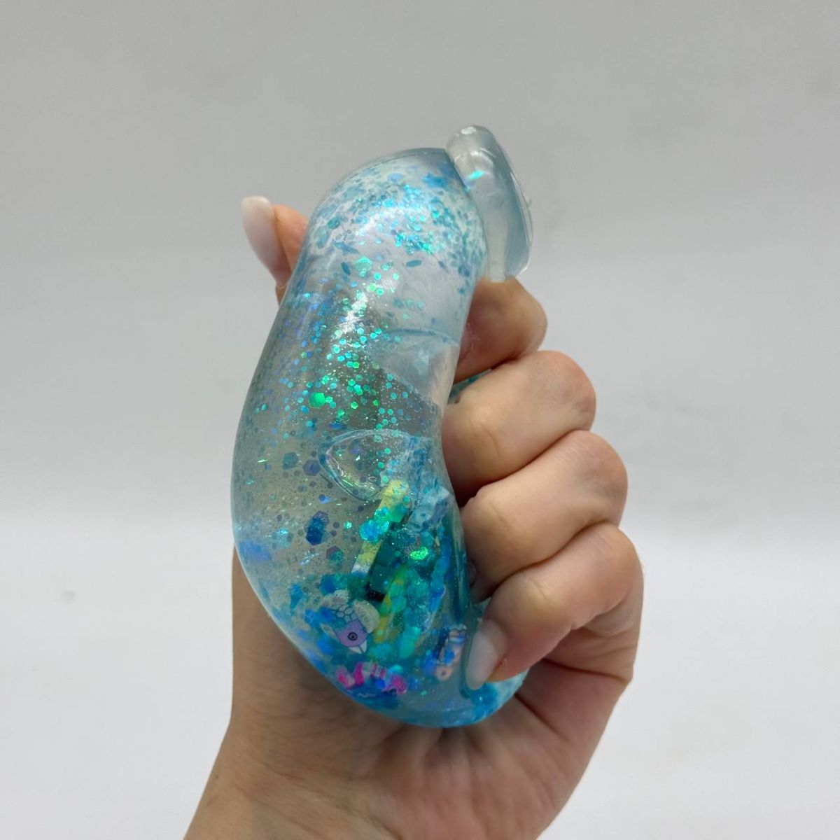 Сквіш антистресс "Пляшка з фруктами" 8cm (БЛАКИТНИЙ)  фото 2