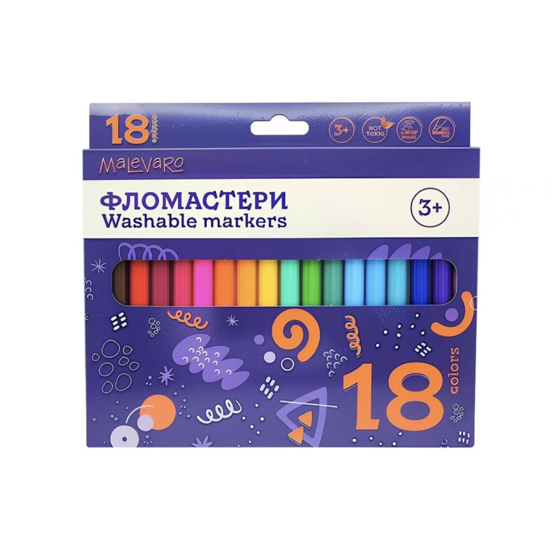 Набор фломастеров 18 цветов в коробке  фото 2