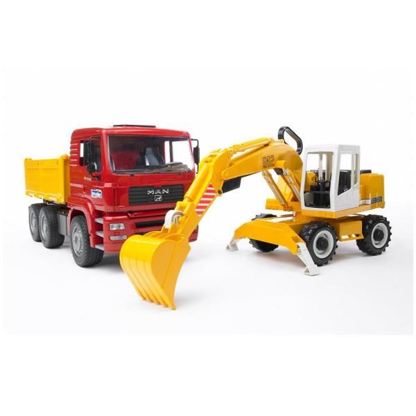 Игровой набор Bruder Cамосвал-грузовик МАN и экскаватор Liebherr 1:16 (02751)  фото 2