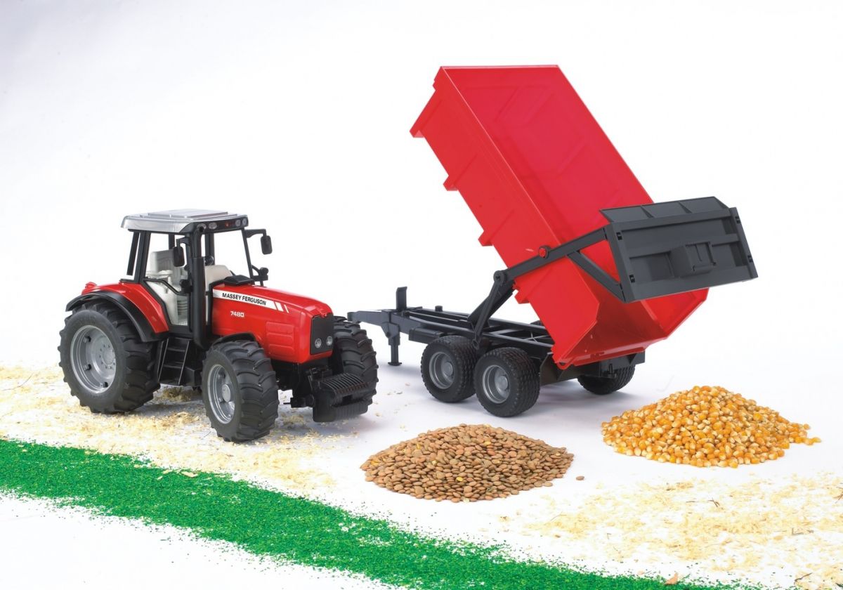 Набор игрушечный Трактор Massey Ferguson 7480 с прицепом  фото 2