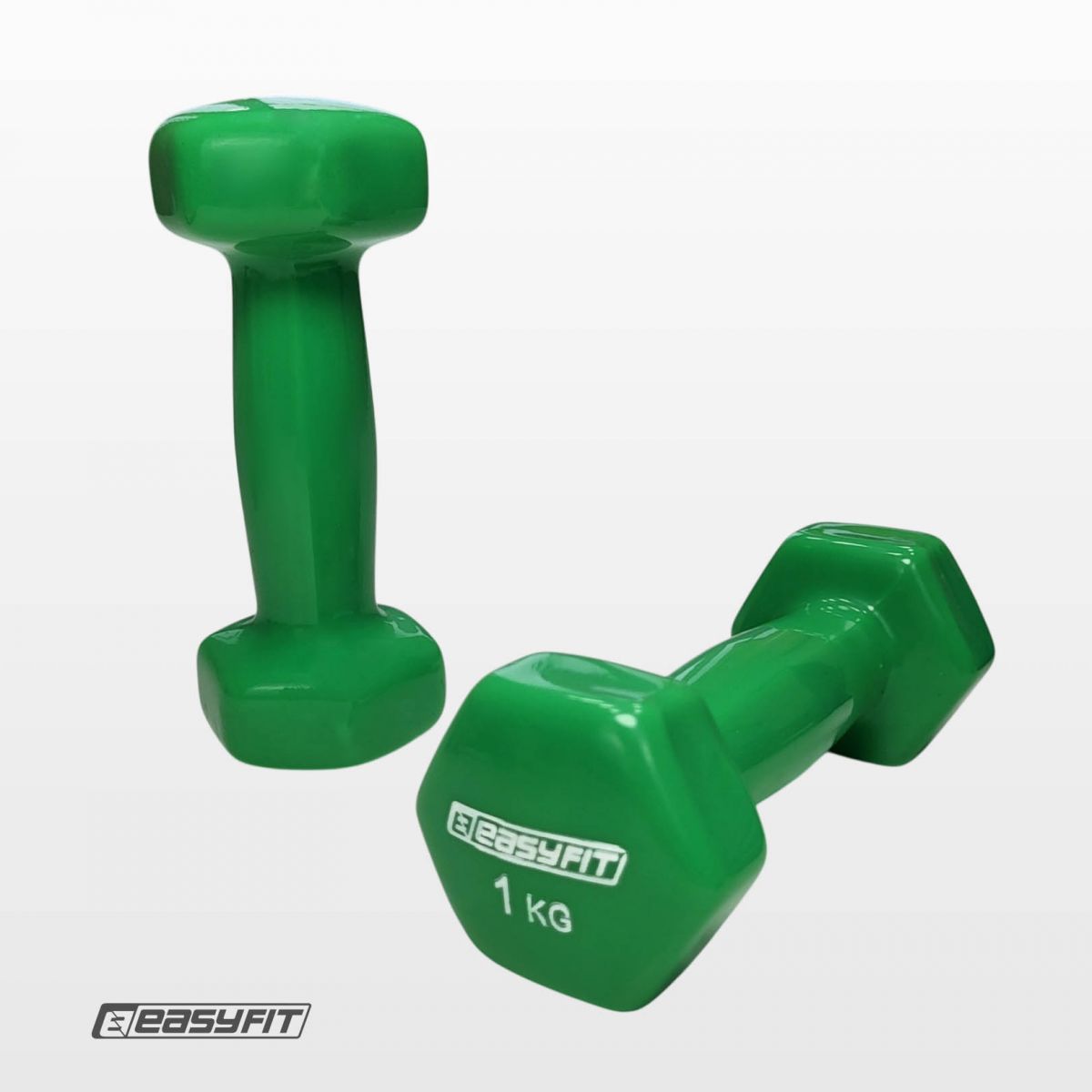 Гантель для фитнеса 1. 0 кг EasyFit с виниловым покрытием салатовая  фото 2