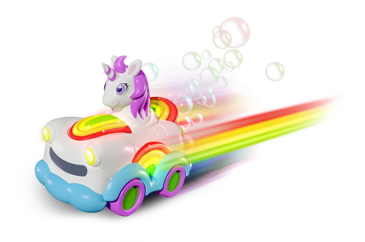 Машинка іграшкова на р/к Unicorn Bubble Car – чарівна машинка з мильними бульбашками  фото 2