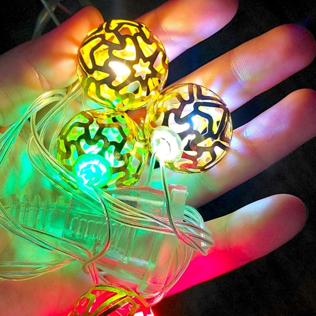 Гірлянда електрична Кулька Золото 10шт 3м LED кольорова (40618)  фото 2