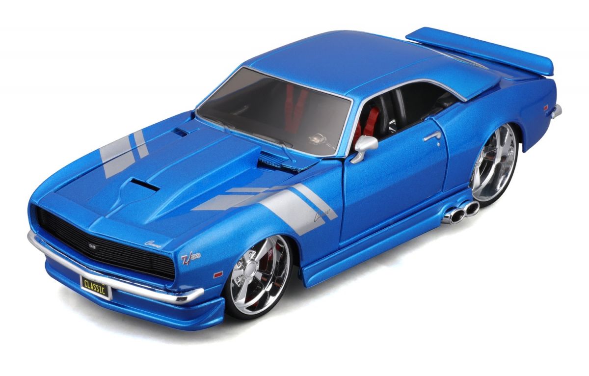 Машинка іграшкова 1968 Chevrolet Camaro Z/28, масштаб 1:24 синій  фото 2