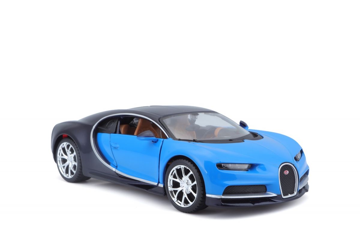 Автомодель в масштабе 1:24 - Bugatti Chiron синий металлик  фото 2
