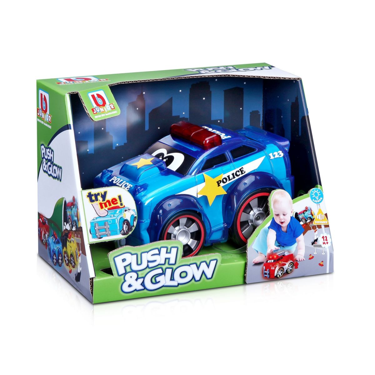 Игровая автомодель - полицейская машина, Push & Glow (свет и звук)  фото 2