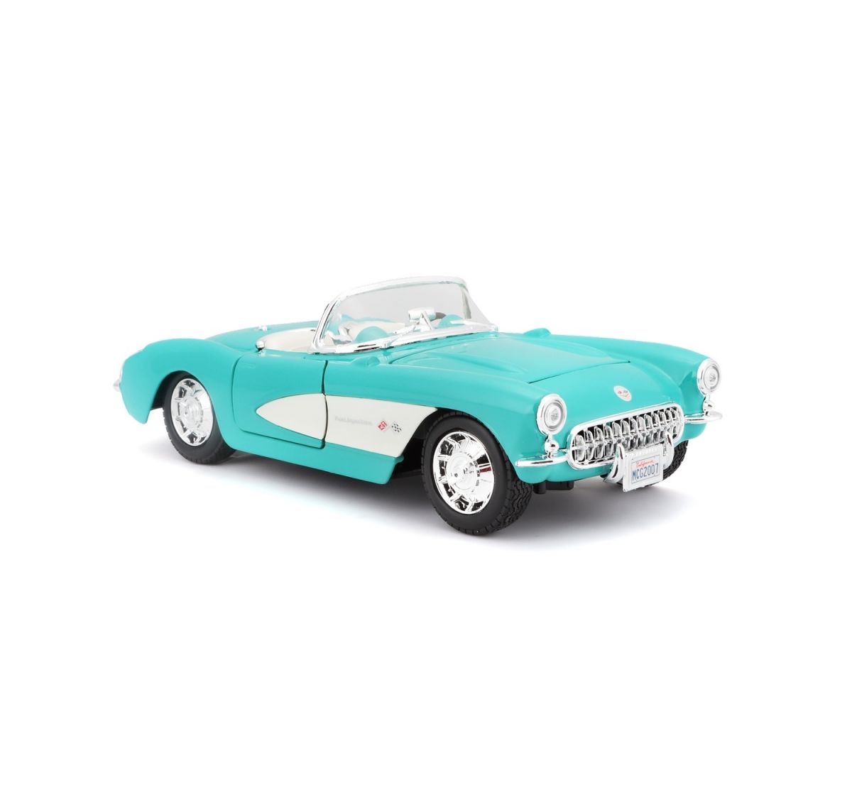 Автомодель в масштабе 1:24 - 1957 Chevrolet Corvette голубой  фото 2