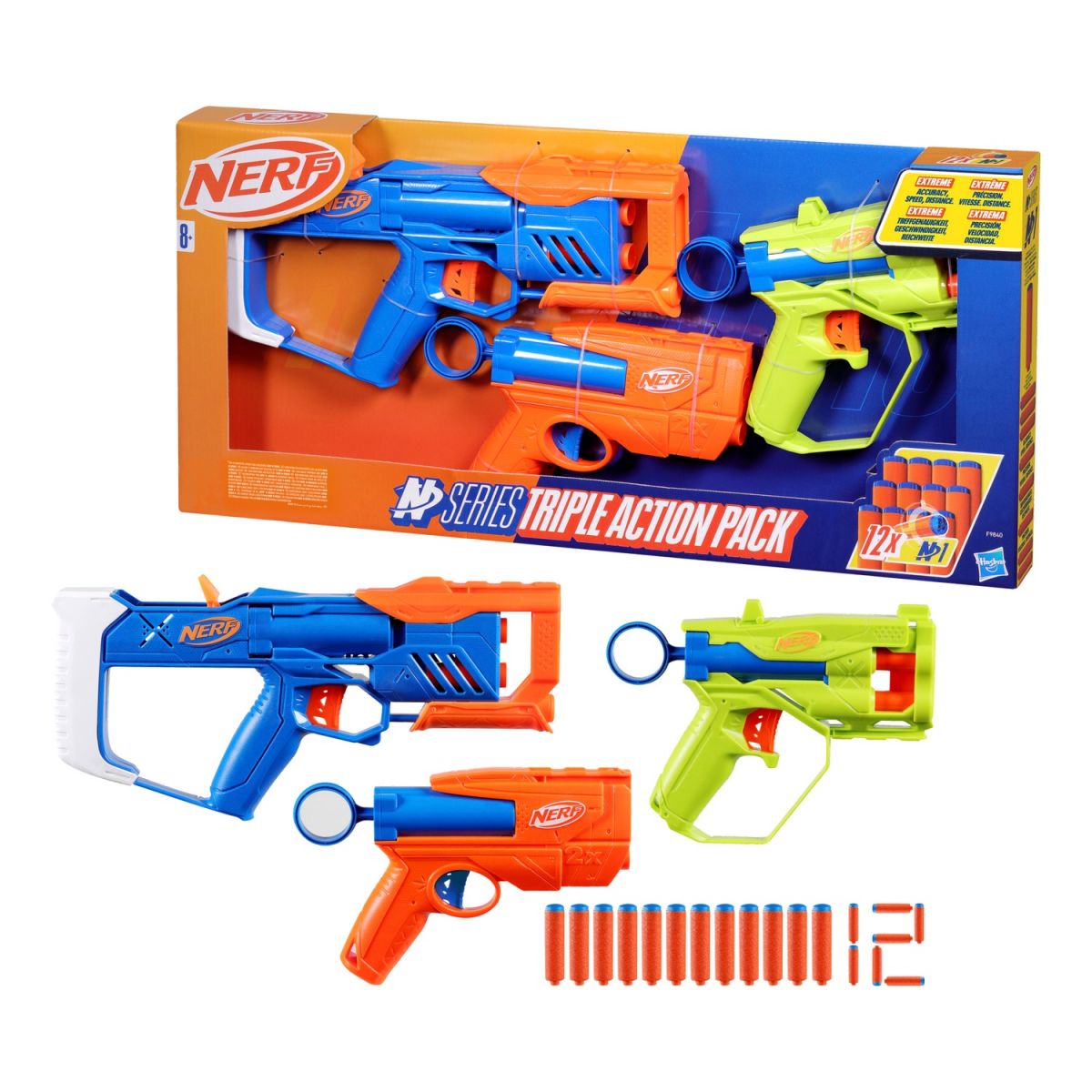Набор из 3-х игрушечных бластеров Triple Action Pack серия Nerf N Series  фото 2