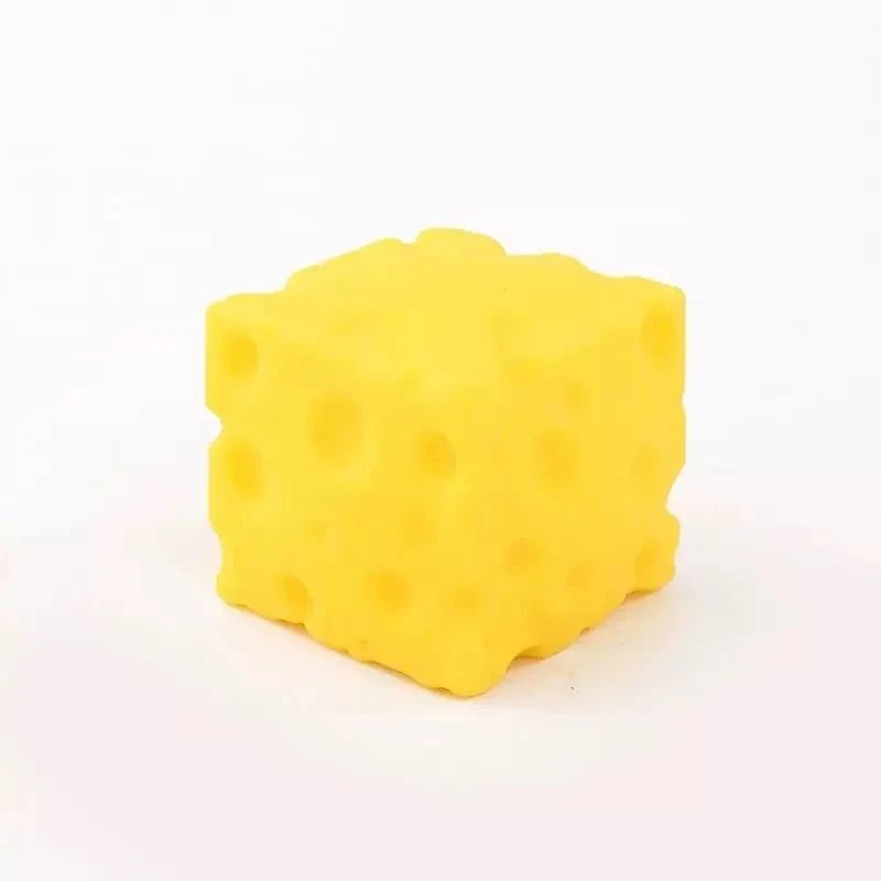 Сквіш антистресс Сир кубик Жовтий 6. 5*6. 5cm  з ароматом, пластикова уп.  #386  (12/288)  фото 2