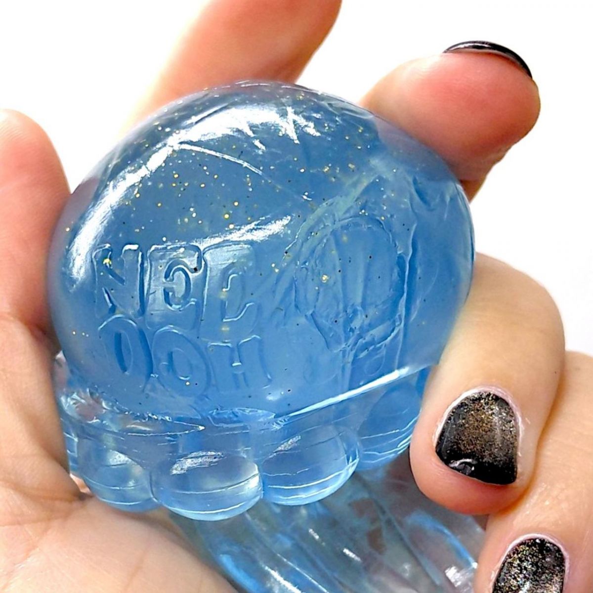 Іграшка-антистресс "Медуза" NeeDoh Jelly Squish Glow, 10 см (БЛАКИТНИЙ)  фото 2