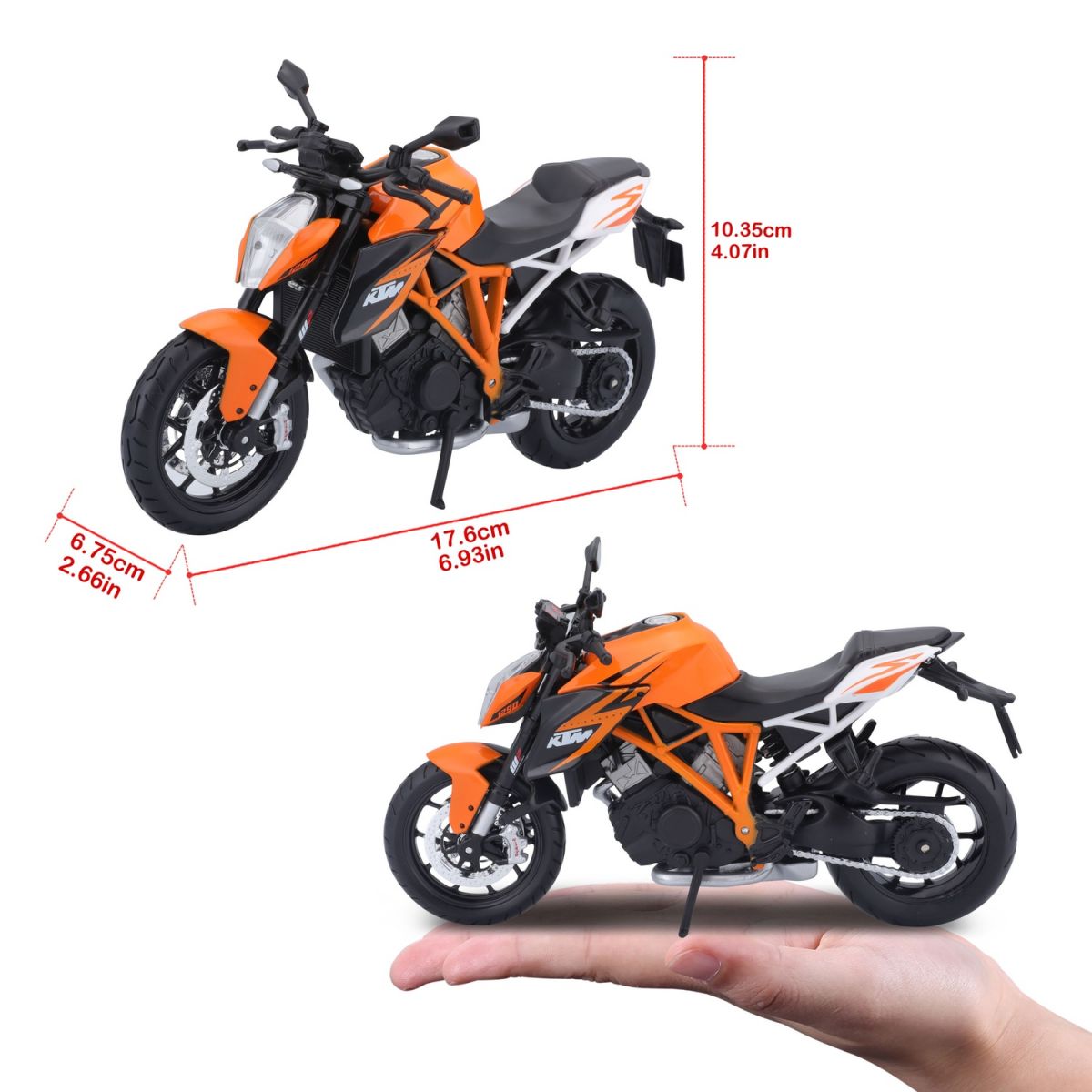 Мотоцикл іграшковий KTM Super Duke R 1290 в масштабі 1:12  фото 2