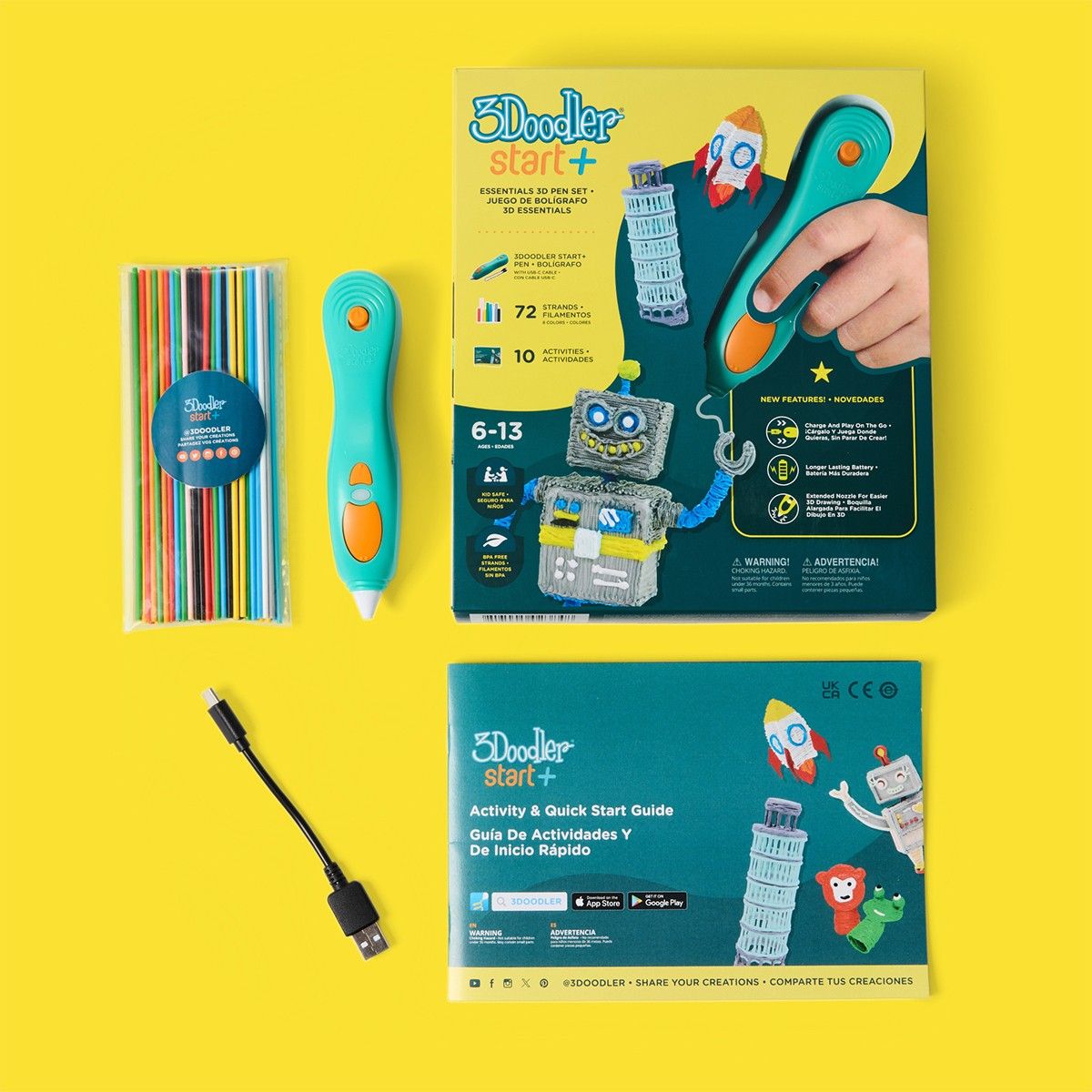 3D-ручка 3Doodler Start Plus для дитячої творчості - Креатив Плюс (72 стрижні)  фото 2