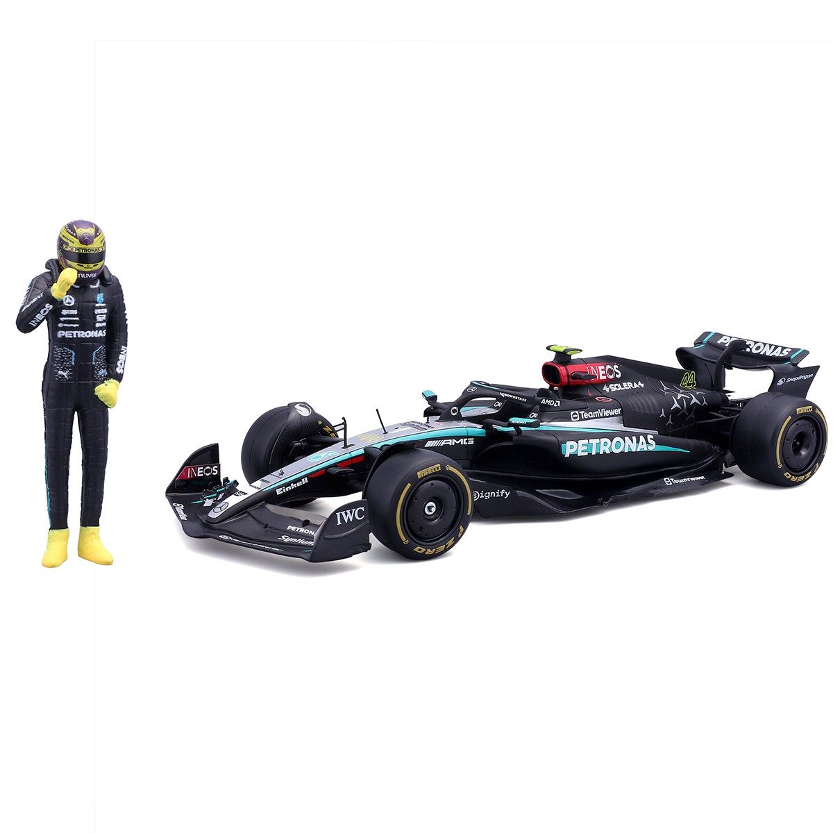 Автомодель з фігуркою – Mercedes‑AMG Petronas F1 W15 (2024) (1:24)  фото 2
