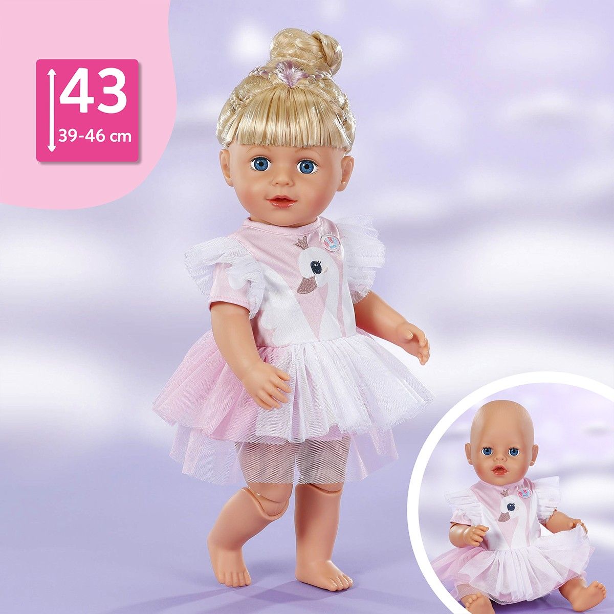 Одежда для куклы Baby Born – Платье с лебедем (43 см)  фото 2