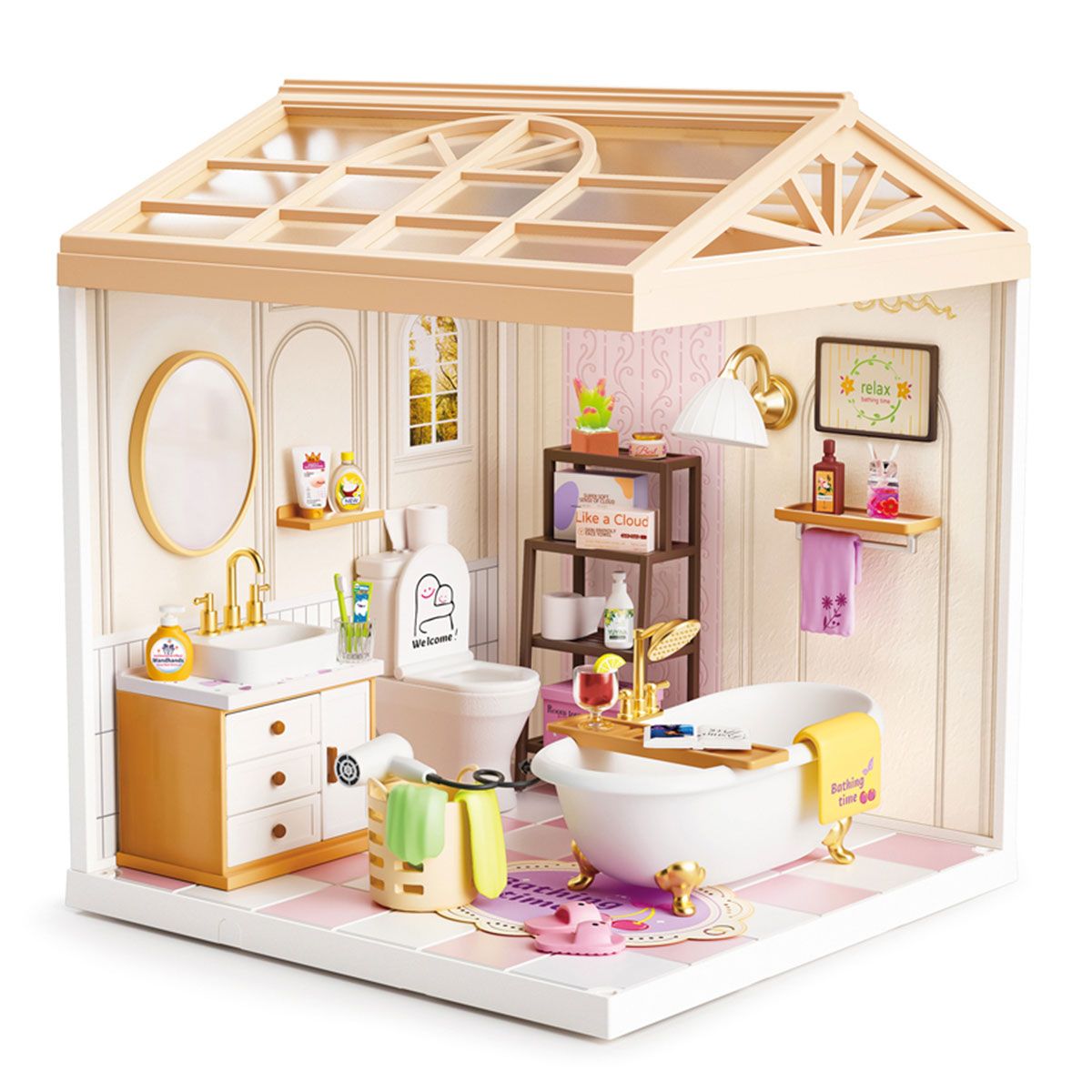 Конструктор-румбокс Mini House серии Интерьер – Ванная комната (свет)  фото 2