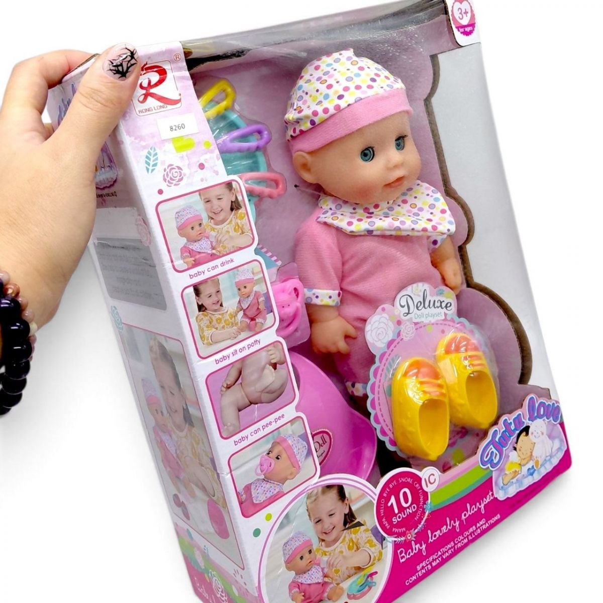 Пупс "Tutu Baby playset", музичний чіп, характерні звуки та фрази, заплющує очі, аксесуари, в коробці  фото 2