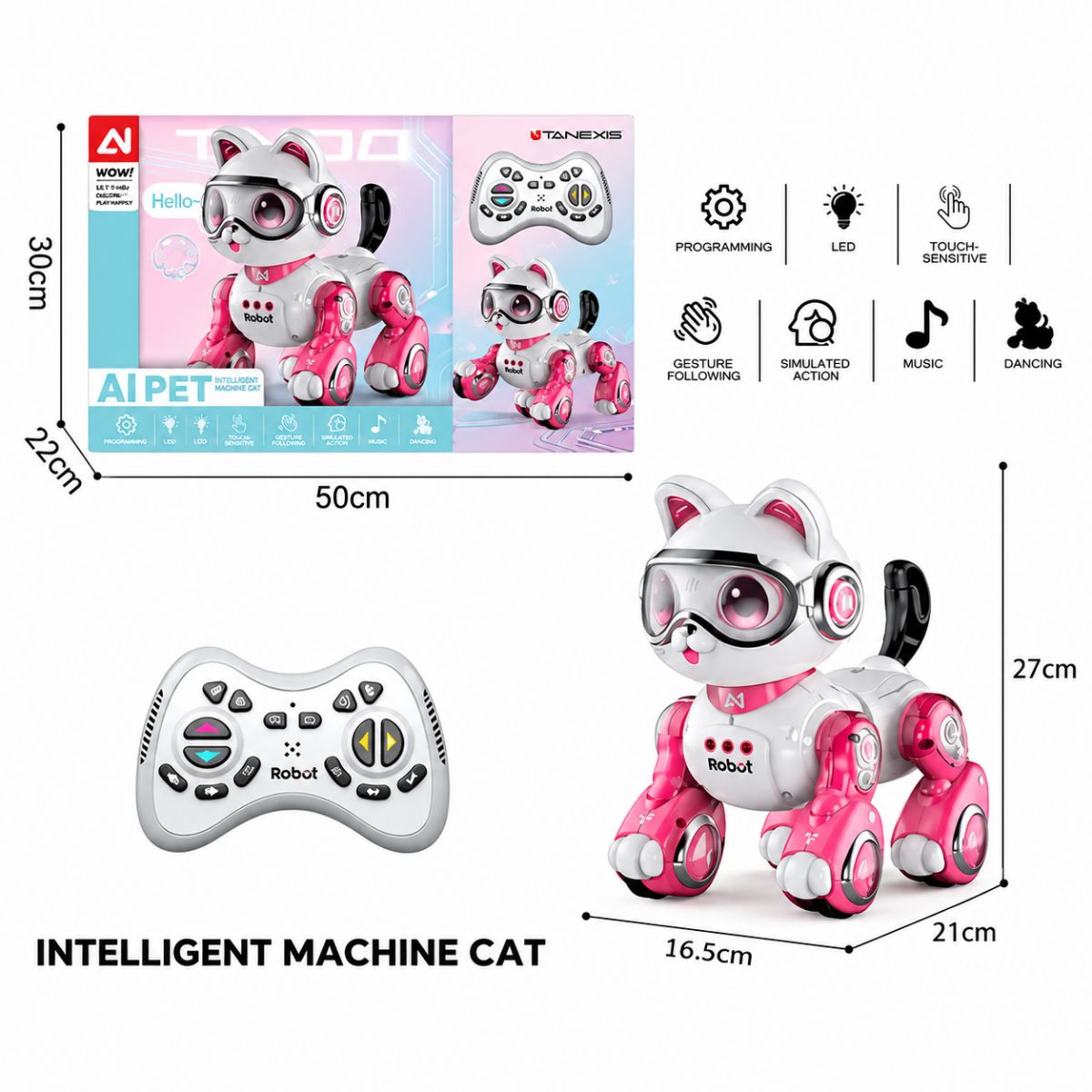 Кошеня на радіокеруванні озвучування англійською, підсвічування, керування жестами  фото 2