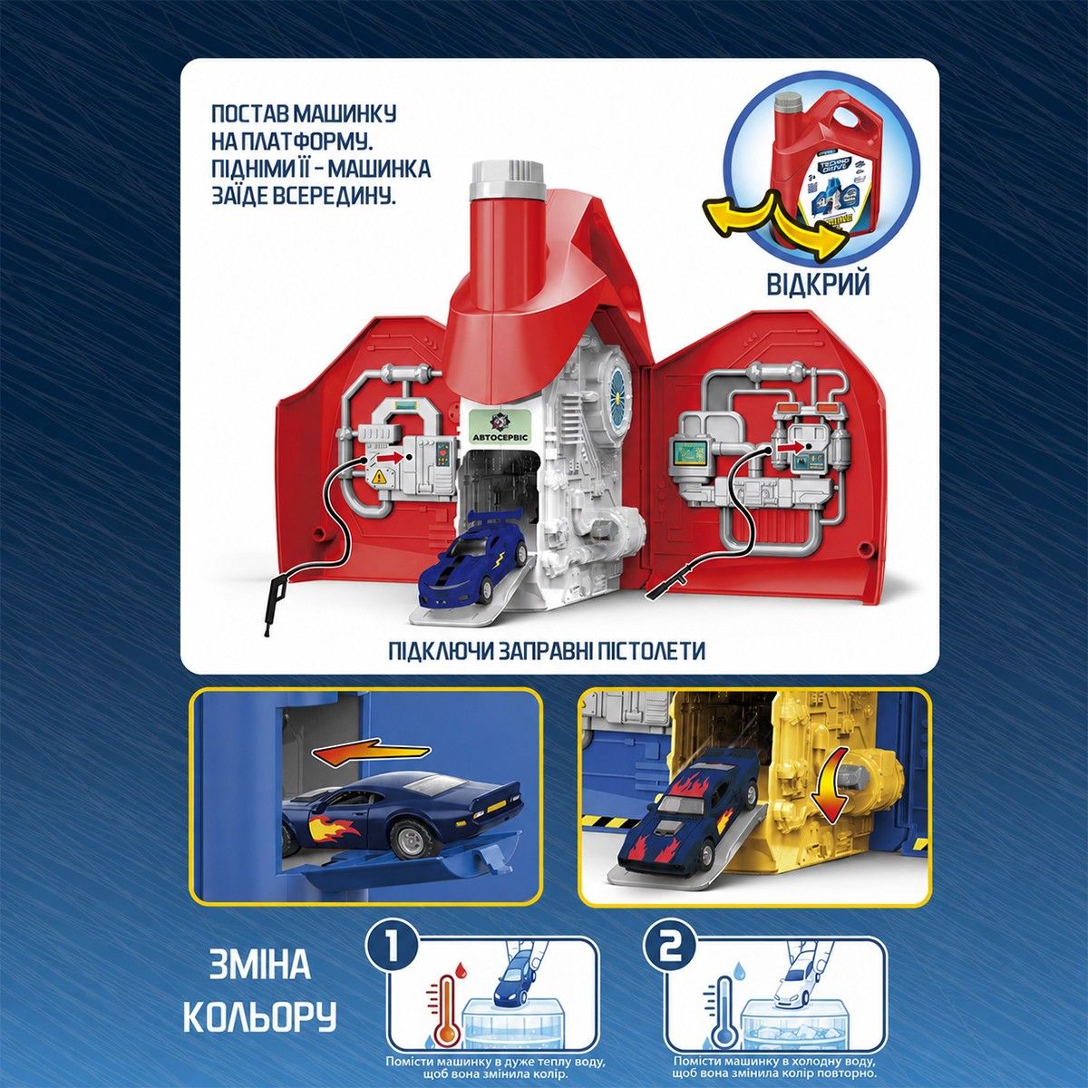 Ігровий набір Engine Oil - Автосервіс з мінімоделлю Зміни Колір (в асорт. )  фото 2