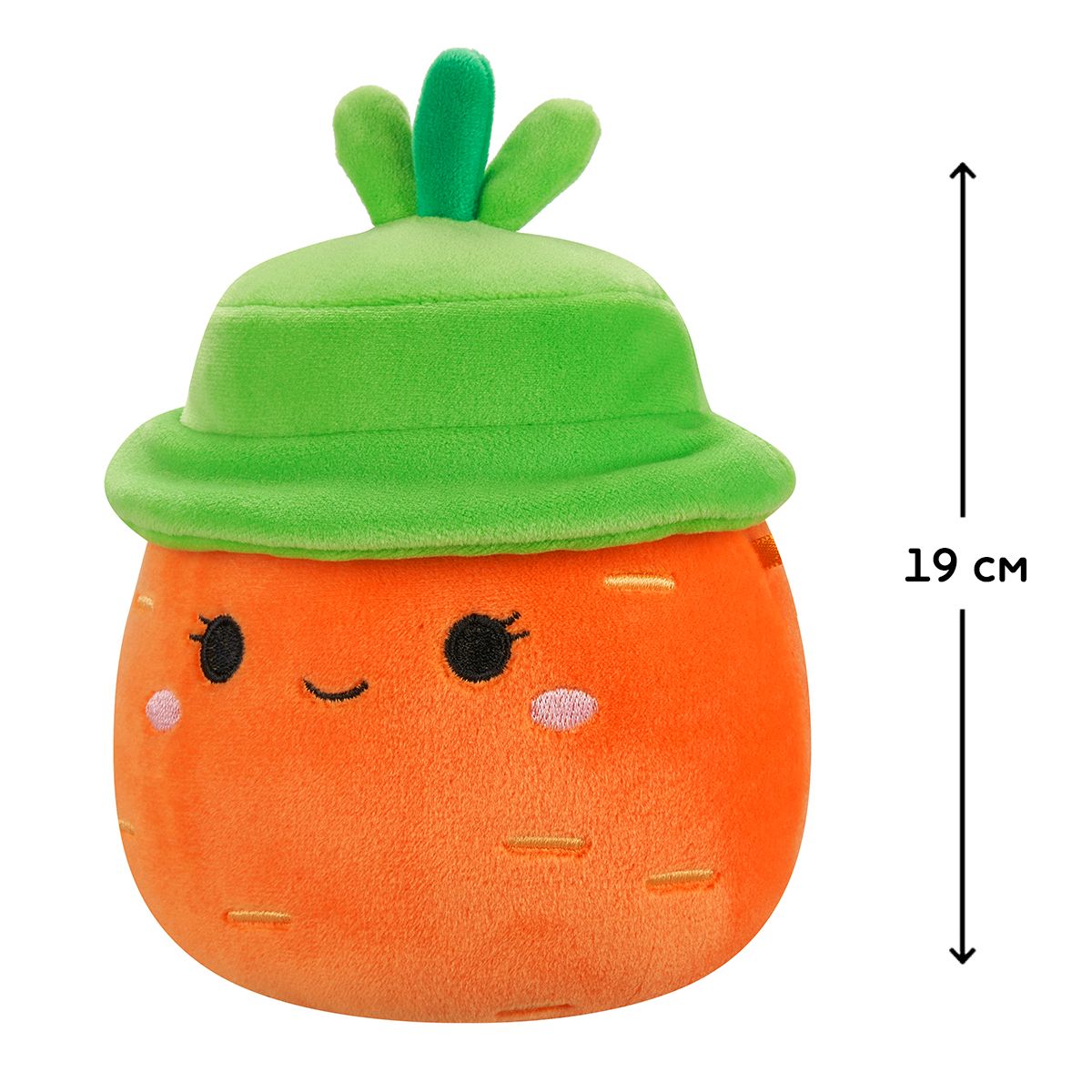 Мягкая игрушка Squishmallows - Морковка Каролина в шляпе (19 cm)  фото 2