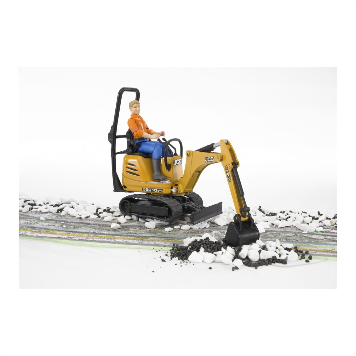 Набір іграшковий.  Мікро-екскаватор JCB 8010 CTS та фігурка (13. 5х6. 3х13. 5 см)  фото 2