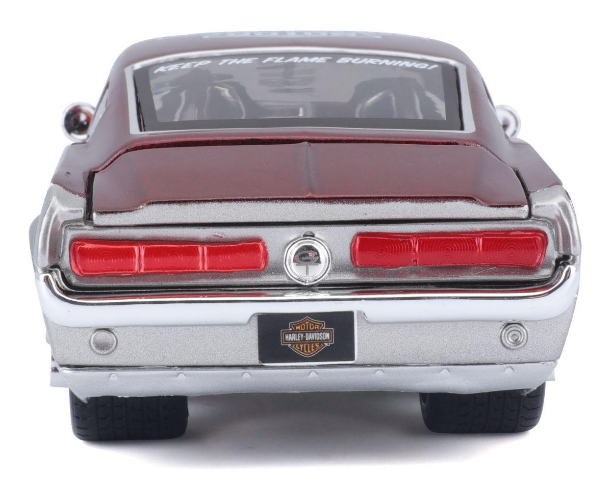 Машинка іграшкова Harley-Davidson 1967 Ford Mustang GT, масштаб 1:24, мет. червоний/срібний  фото 2