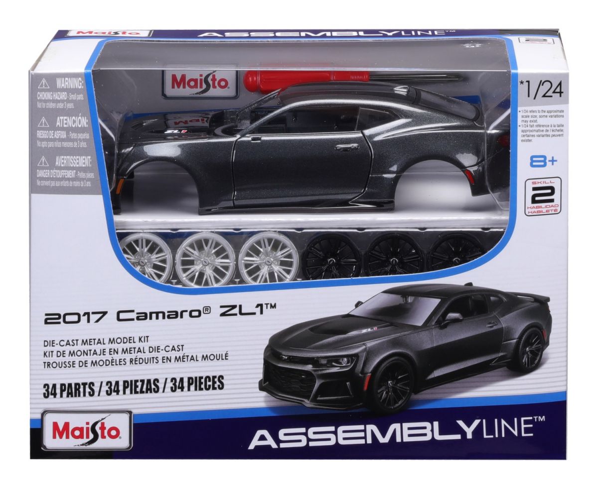 Збірна модель автомобіля 2017 Chevrolet Camaro ZL1, масштаб 1:24 металік сірий  фото 2