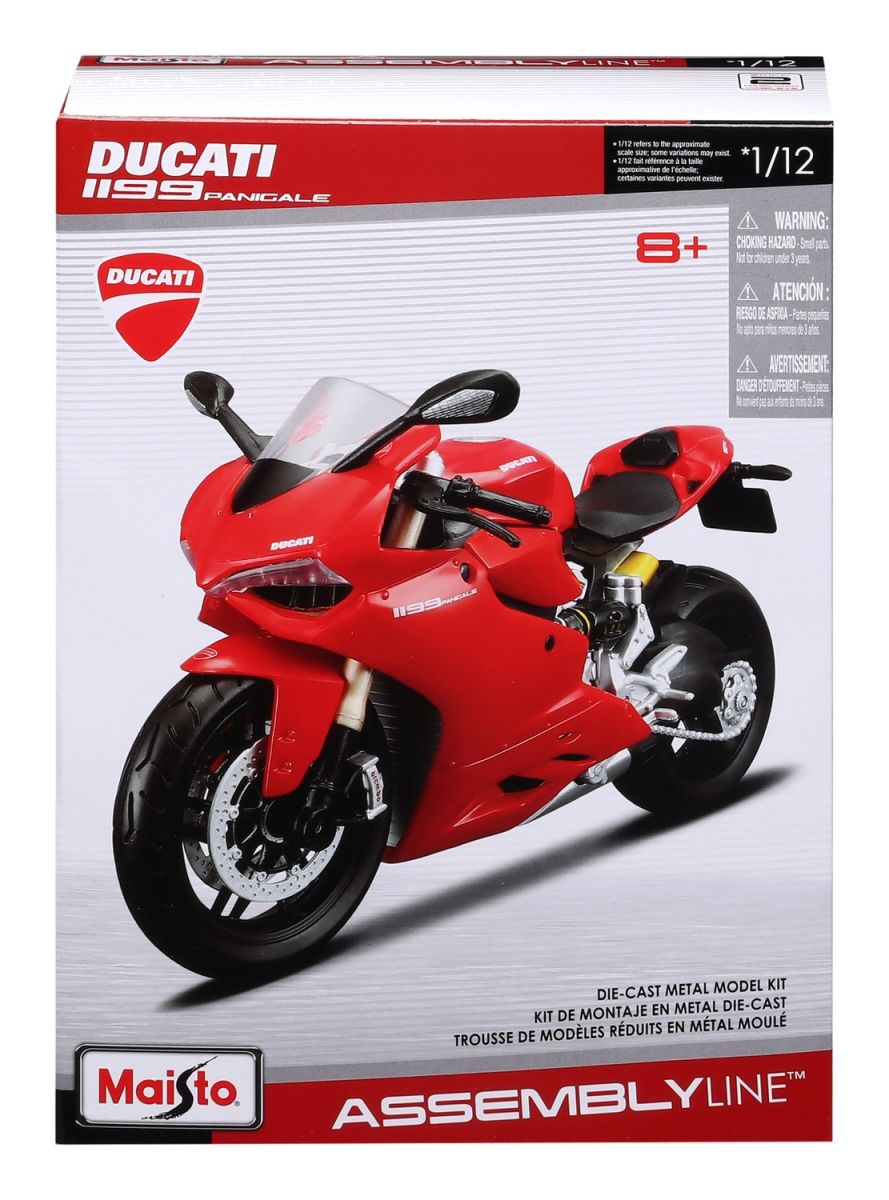 Збірна модель мотоцикла Ducati 1199 Panigale, масштаб 1:12, червоний  фото 2