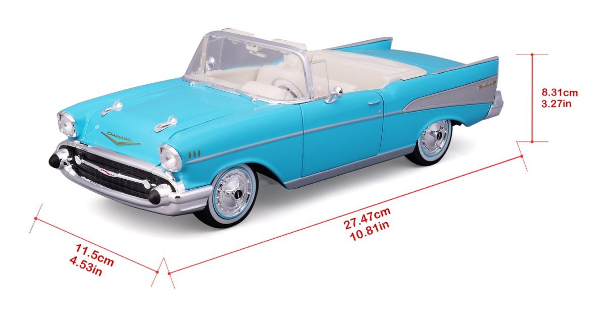 Машинка іграшкова 1957 Chevrolet Bel Air Convertible, масштаб 1:18  фото 2