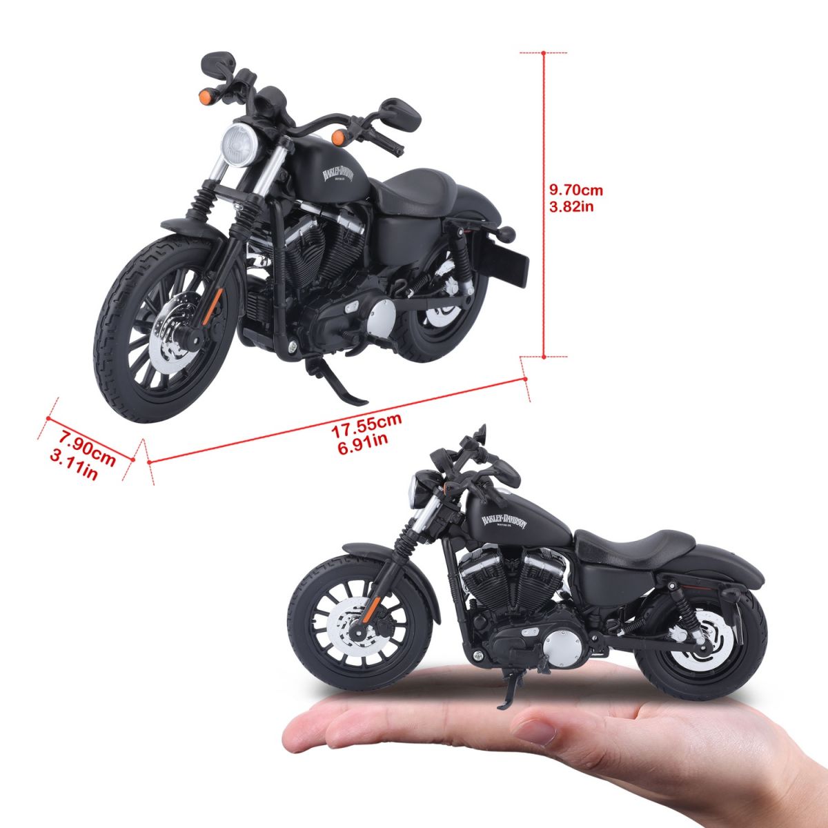 Мотоцикл іграшковий Harley-Davidson Motorcycles With Stand, масштаб 1:12, в асортименті  фото 2