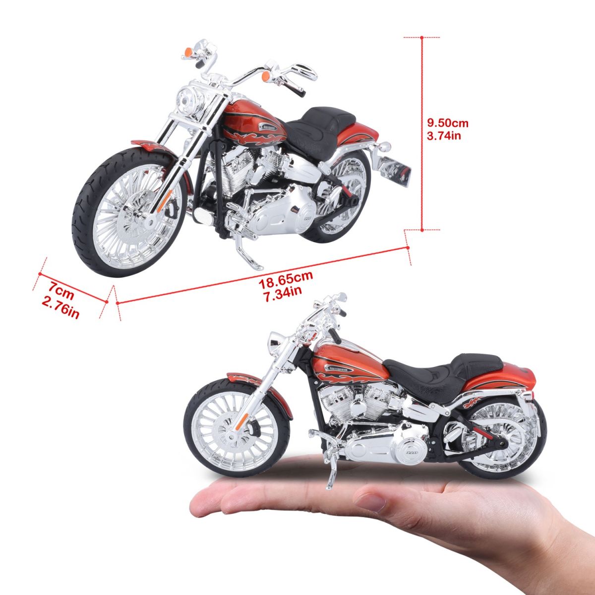 Мотоцикл іграшковий Harley-Davidson Motorcycles With Stand, масштаб 1:12, в асортименті  фото 2