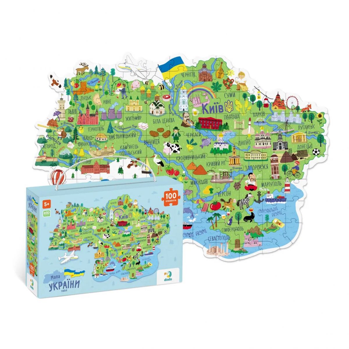 Пазл "Карта Украины", 100 элем.
