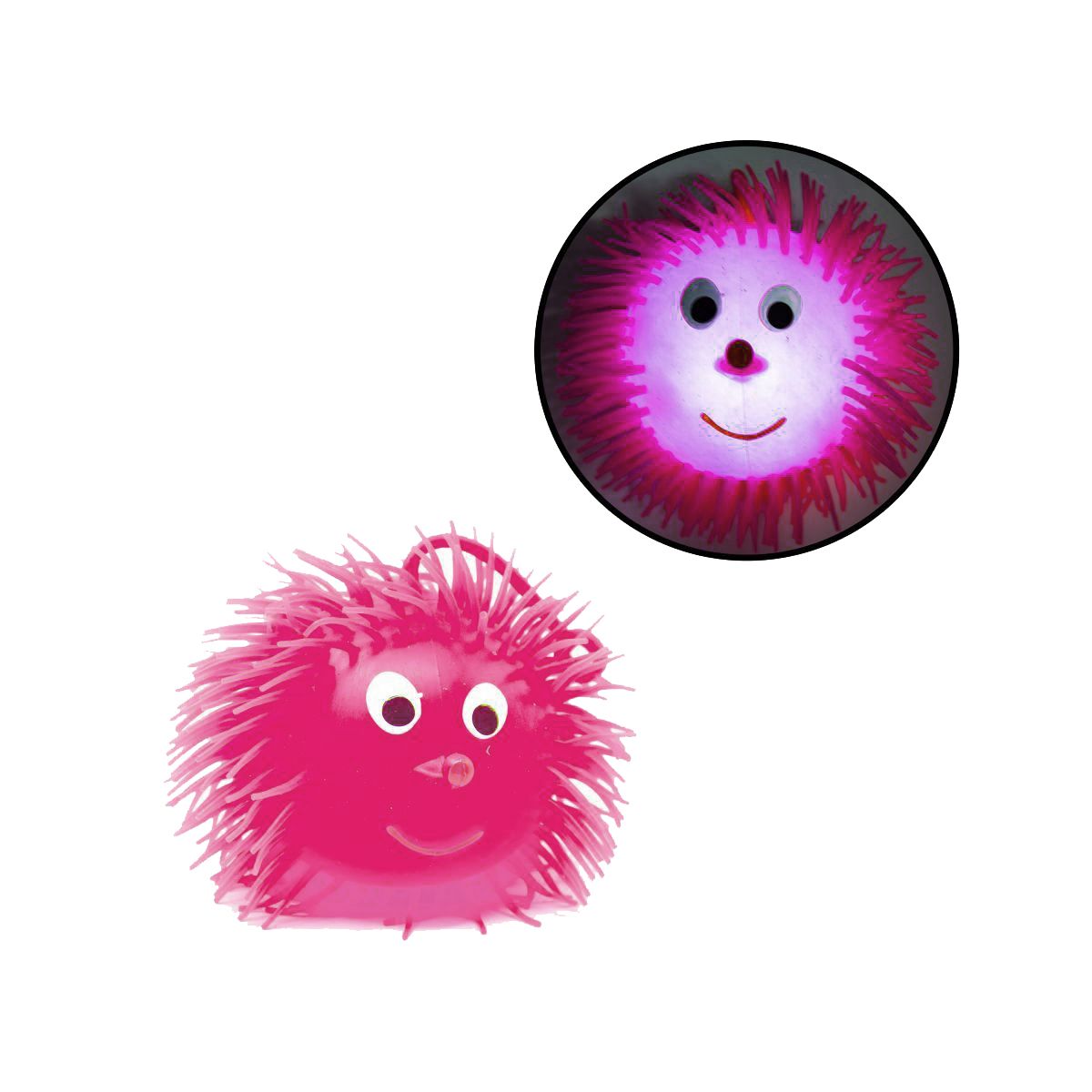 М'ячик зі світлом "Їжачок", рожевий (9 см)