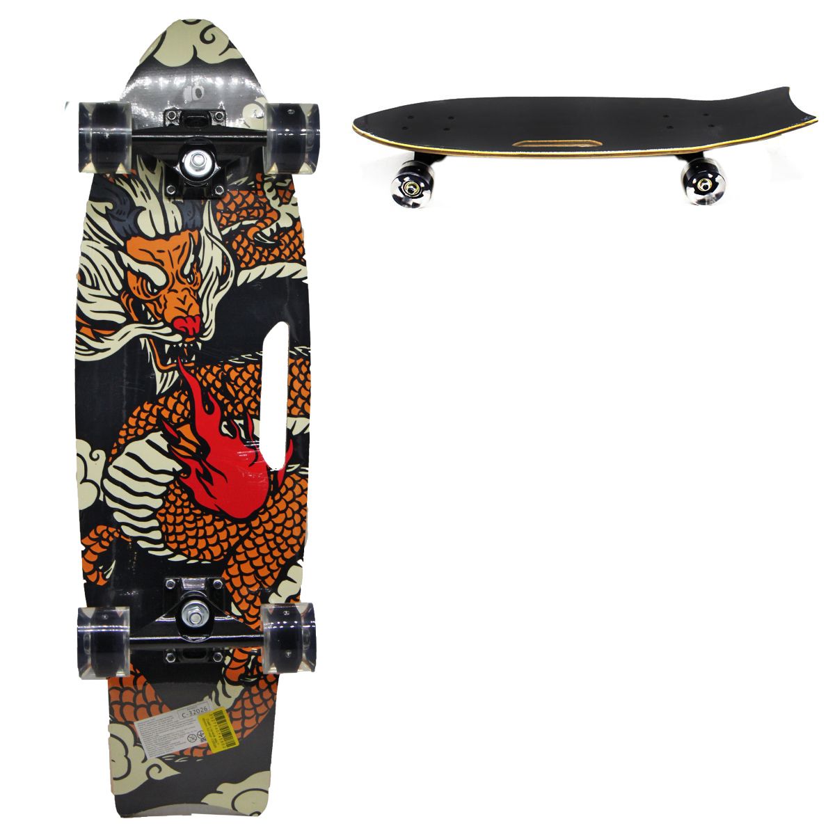 Скейтборд з ручкою "Китайский дракон", 72 см