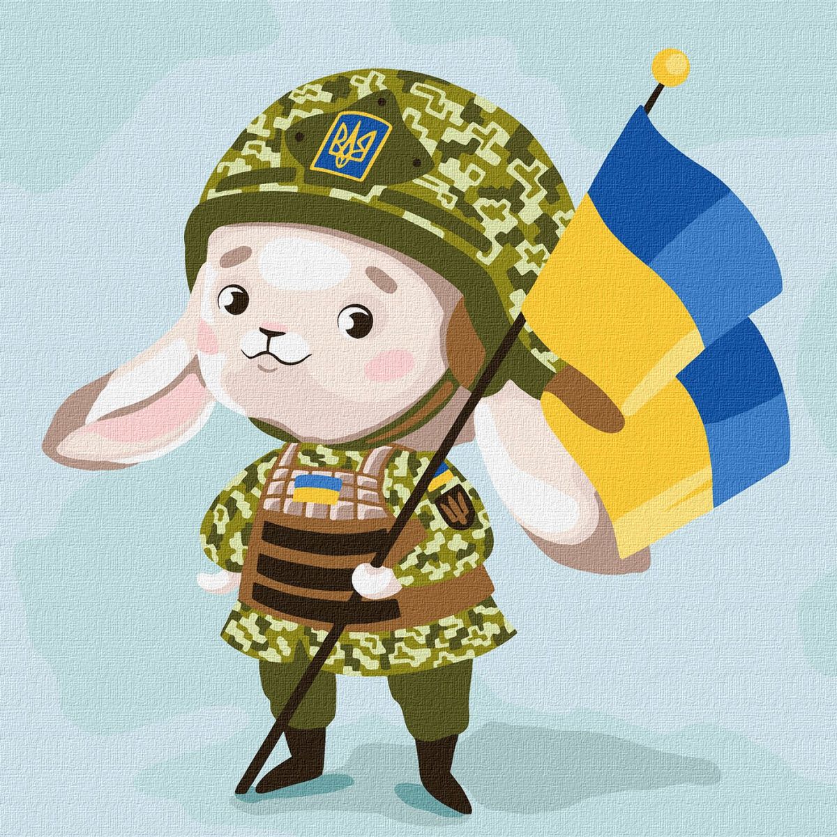 Картина за номерами "Зайчик-захисник" ★★  фото 1