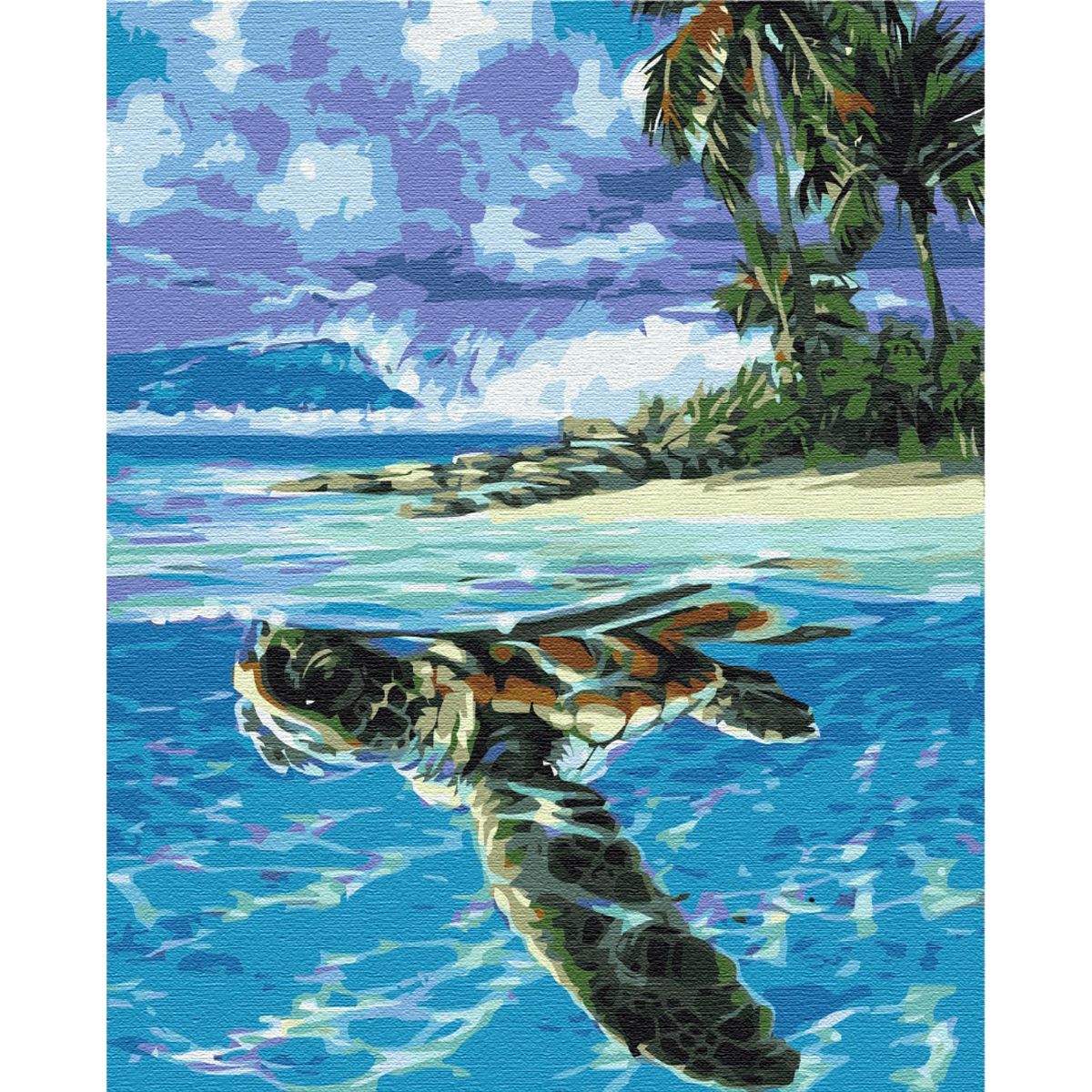 Картина по номерам "Тропическая черепаха" ★★