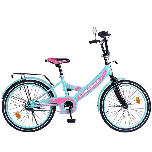 Велосипед дитячий 2-х коліс. 20'' 212003(1 шт)Like2bike Sky, бирюзовий, рама сталь, з дзвінком, руч. гальмо, зборка 75%