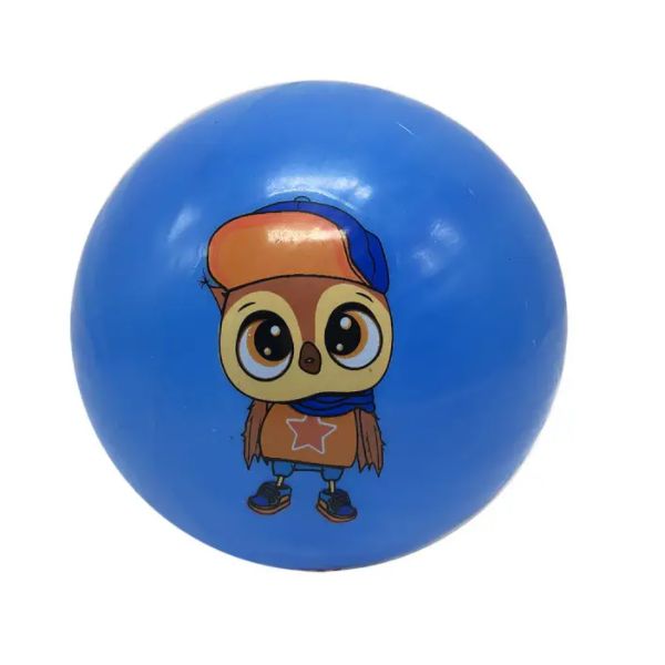 Мячик резиновый Зверушки, голубой, 15 см