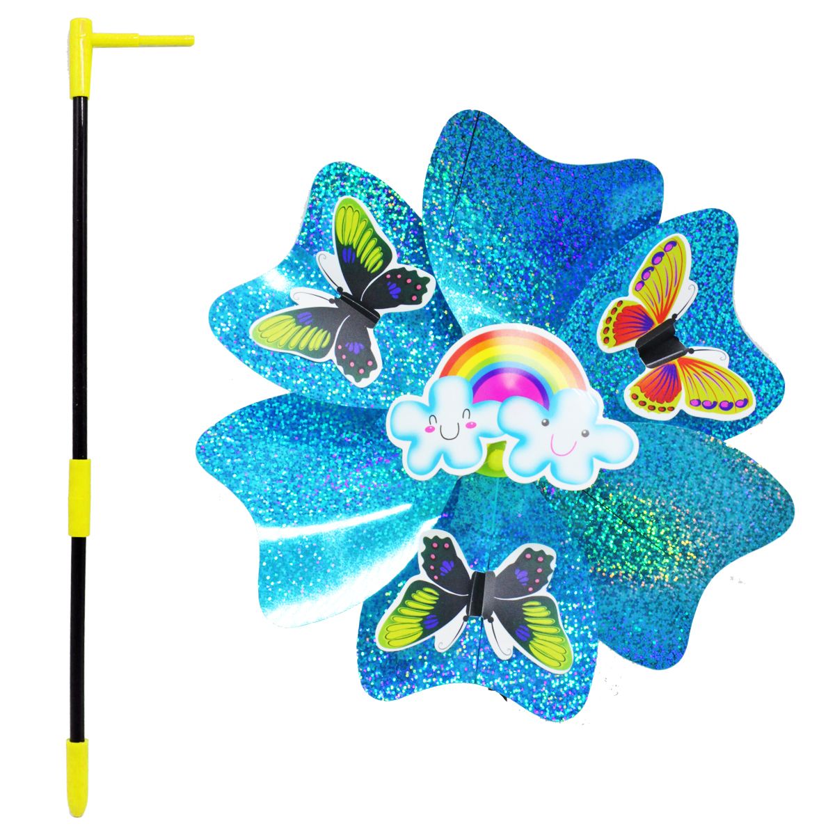 Ветрячок детский "Яркий цветочек", голубой