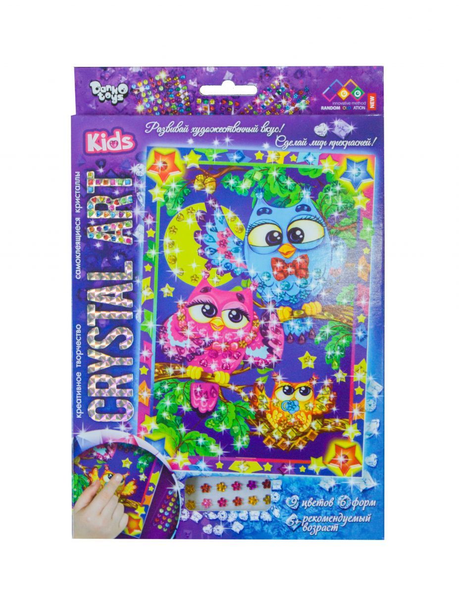Уцінка.  Набір креативної творчості "CRYSTAL ART KIDS: Сови" - пошкоджена упаковка  фото 1