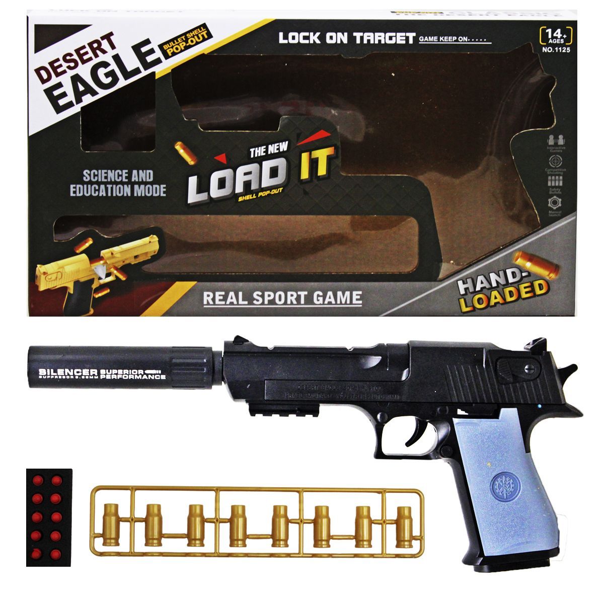 Пистолет "Desert Eagle" с пулями и гильзами