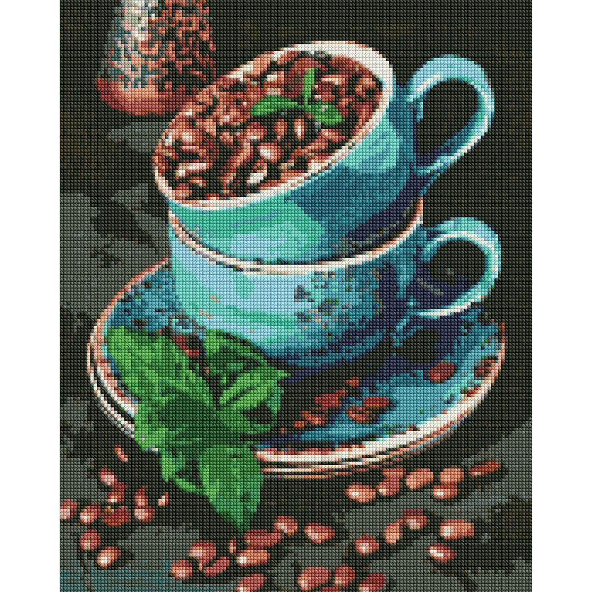 Алмазна мозаїка "Ароматні кавові зерна" 40х50см